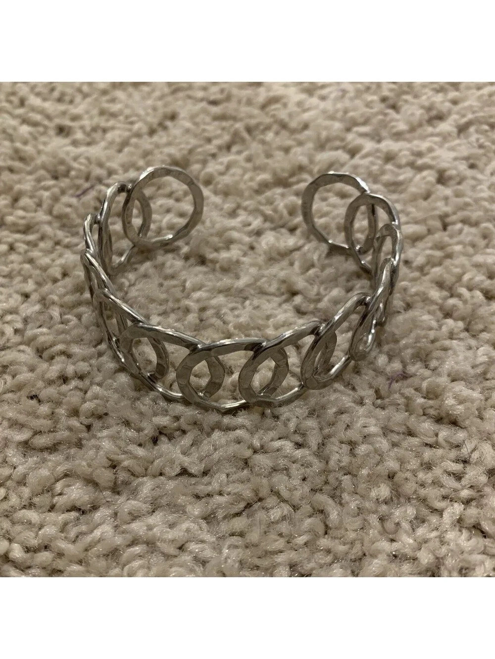 Silver Tone - Open Cuff - Bracelet - Bangle - Jewelry